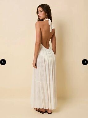 NWT SOLID & STRIPED White Backless Halter Maxi Dress